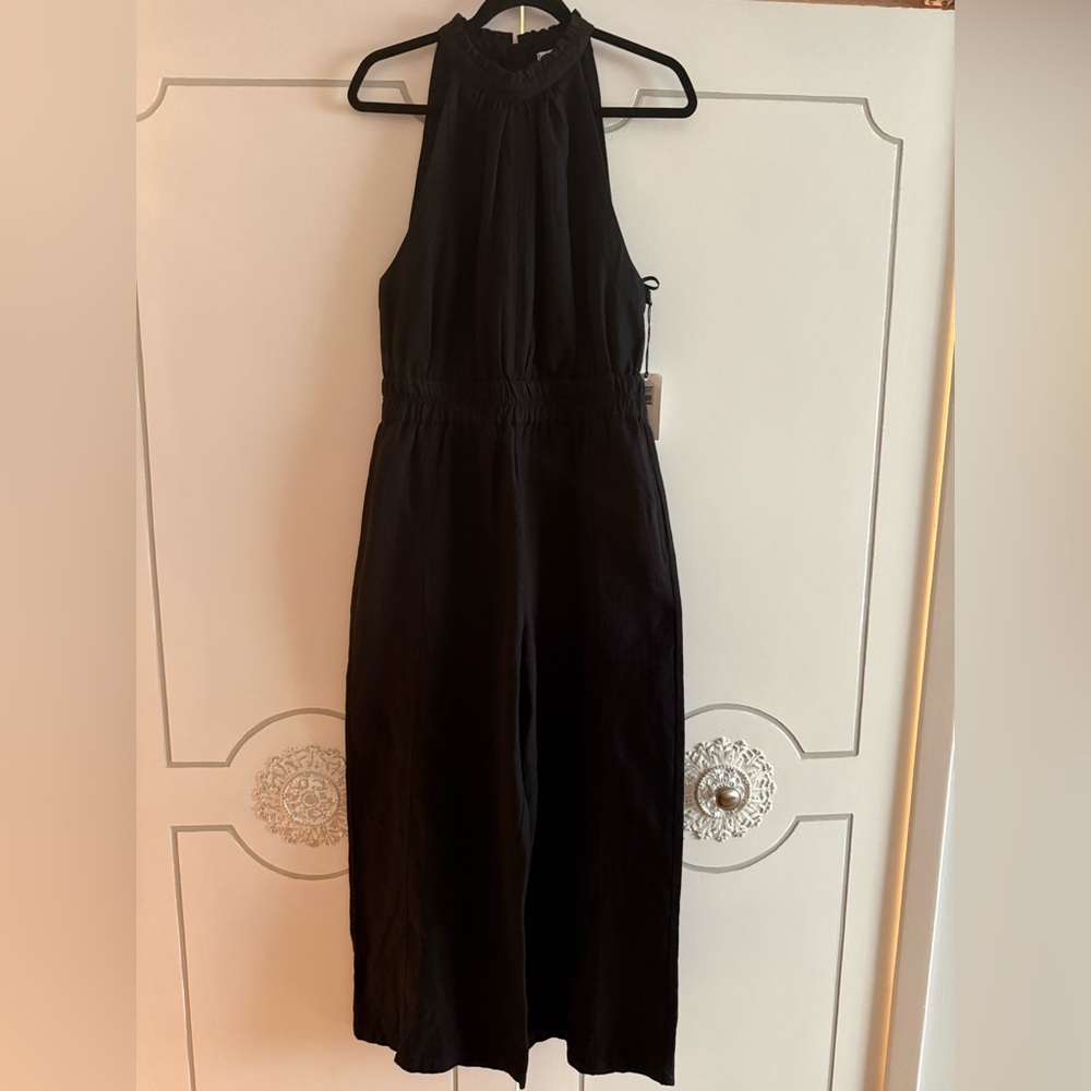 NWT Apiece Apart New Archer Jumpsuit in Black Linen & Organic Cotton Blend - Picture 10 of 13